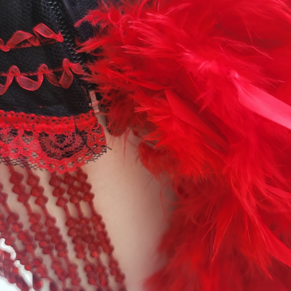 Vintage Burlesque Moulin Rouge Can-Can corset with boots costume, small? - Picture 11 of 16